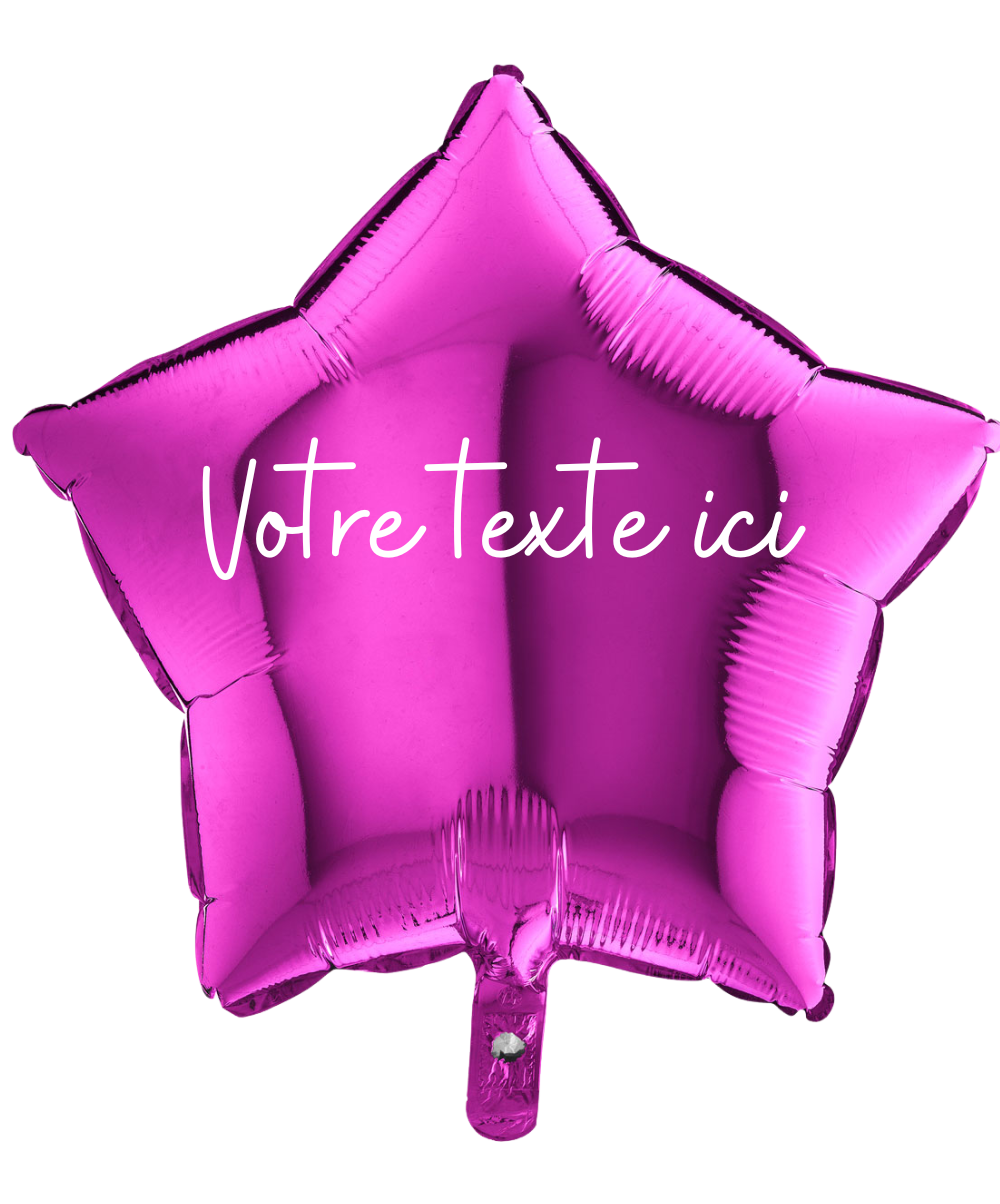 Ballon étoile violette à personnaliser