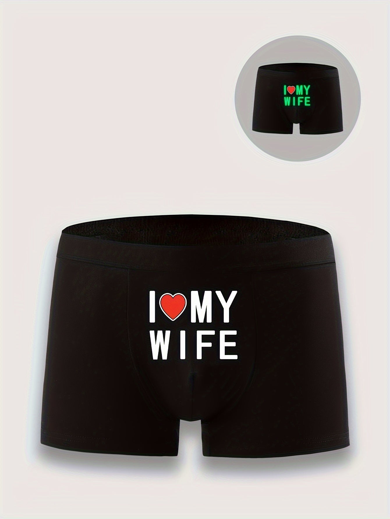 Boxer pour Homme avec Motif Lumineux "J'aime ma femme" : Sous-Vêtement Amusant et Fantaisie