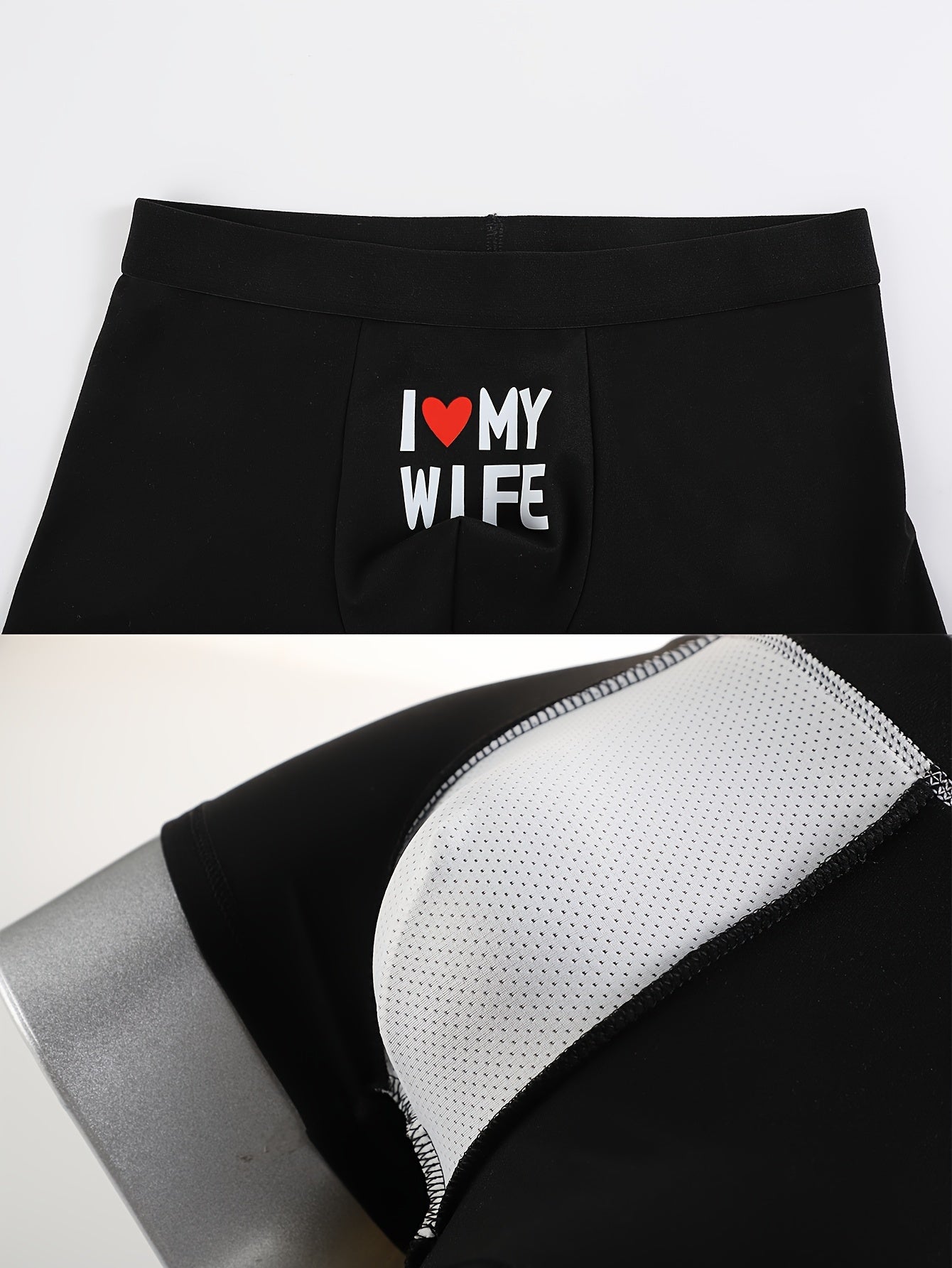 Boxer pour Homme avec Motif Lumineux "J'aime ma femme" : Sous-Vêtement Amusant et Fantaisie