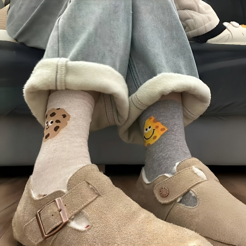 Coffret de 4 Paires de Chaussettes Humoristiques – Popcorn, Cheese, Egg & Cookies