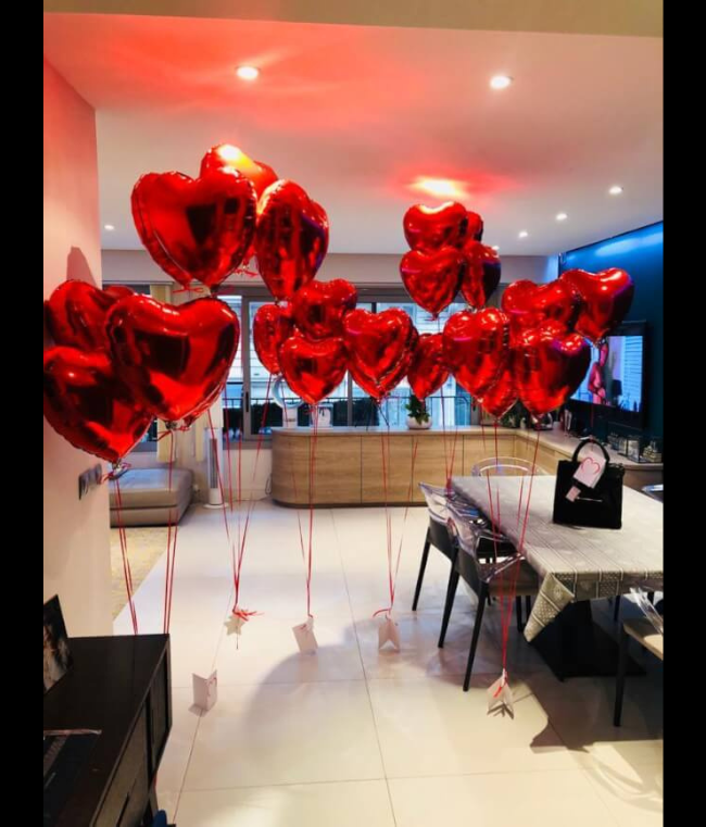 Big Pack Love 10 Ballons Coeurs Rouges,uniquement en livraison sur Paris et Ile de France